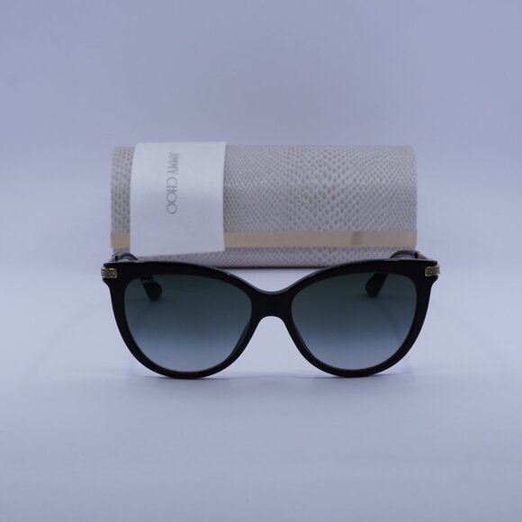 Jimmy Choo AXELLE/G/S 0807 9O Cat Eye Sunglasses - Black/Gold/Grey - Picture 3 of 10